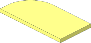 ~Plate  4 x  8 Curved Left - Plate without Top Studs