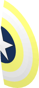 ~Minifig Shield Round Bowed with Bullseye with Star Pattern Half