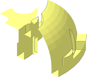 ~Brick  4 x  4 x  1  Round with Rounded Top and Round  2 x  2 x  0.667 Cutout - 1 / 8