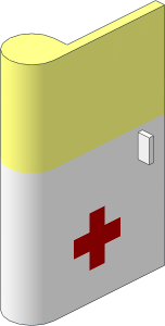 ~Door  1 x  3 x  4 Left with Red Cross on White Lower Section Pattern without Stud