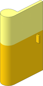 ~Door  1 x  3 x  4 Left with Yellow Lower Section Pattern without Stud