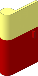 ~Door  1 x  3 x  4 Left with Red Lower Section Pattern without Stud