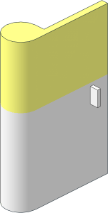 ~Door  1 x  3 x  4 Left with White Lower Section Pattern without Stud