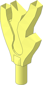 ~Minifig Flame  7 L with Bar  0.8 Base