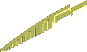 ~Slope Brick Curved  8 x  1 with Plate  1 x  2 - Half