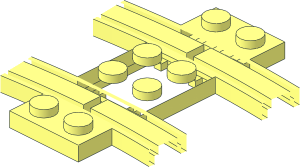 ~Train Track 4 Studs Wide Curve - 1/4 Section Base