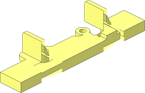 ~Train Track 4 Studs Wide - Interlocking Track End without Studs - Straight