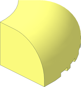 ~Brick  6 x  6 x  2 Corner Round with Curved Top - Half