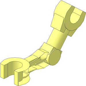 ~Minifig Mechanical Arm Bent with Clips at 90 Degrees without Pattern