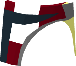 ~Minifig Helmet Mandalorian, Dark Red Visor and Metallic Silver Weathering Pattern - Half