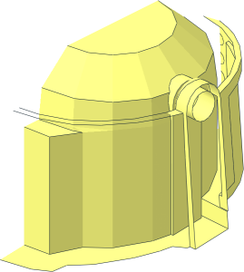 ~Minifig Helmet Mandalorian without Front, Side and Top - Half
