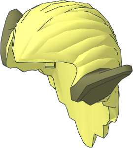 Minifig Hair Orc with Olive Green Ears Pattern
