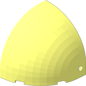 ~Windscreen  8 x  4.667 x  3.667 Quarter Sphere (Outer) with Pin Holes Half