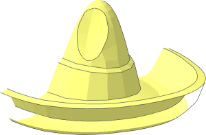 ~Minifig Hat Sombrero without Printed Surfaces, Half