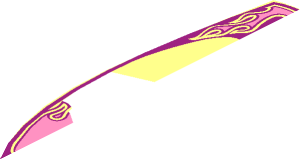 ~Minifig Surf Board  2 x  6.5 with Pink Flames Pattern - Half