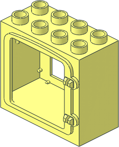 Duplo Door Frame  2 x  4 x  3 with Raised Door Outline (Complete)