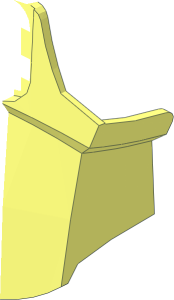 ~Constraction Shell  2.5 x  4 x  6 Flat with Wings - Half