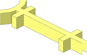 ~Plate 16 x 16 Rib with 1 Quarter Stud