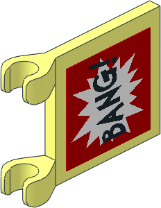 Flag  2 x  2 with "BANG!" Sticker on Both Sides