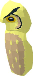 ~Animal Owl with Angular Feathers with Yellow Eyes and Tan Chest Feathers Pattern - Half Face and Belly