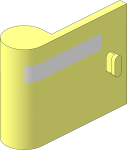 ~Door  1 x  3 x  2 Left with Hollow Hinge with Horizontal White Line Pattern - Main Part