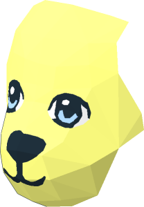 ~Animal Puppy Standing with Bright Light Blue Eyes and Black Nose and Mouth Pattern - Face