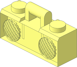 ~Minifig Boombox  1 x  3 x  1 without Front Face