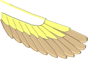 ~Minifig Eagle Wing  1/4 with Tan Lower Feathers Pattern
