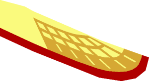 ~Minifig Eagle Wing Front Red/Gold Pattern Half