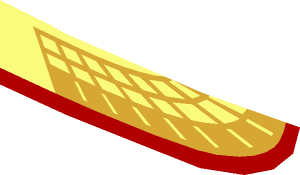 ~Minifig Eagle Wing Rear Red/Gold Pattern Half