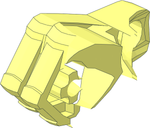 ~Constraction Hand Clenched with Four Fingers and Axle Hole