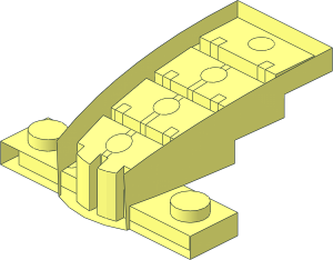 ~Slope Brick Curved Tapered  4 x  2 on Plate  1 x  4 without Pattern Surfaces