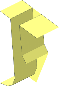 ~Wheel Rim  6.4 x 11 with  8 Y-Shaped Spokes -  1/2 Spoke - Back Side