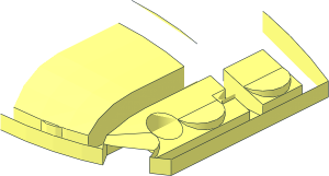 ~Slope Brick Curved  3 x  4 x  0.667 Rounded Half