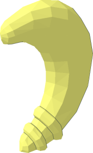 ~Minifig Staff with Crescent End - Crescent Half