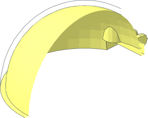 ~Windscreen  8 x  8 x  3.667 Dome Hinge Locking Half - Inside and Hinge