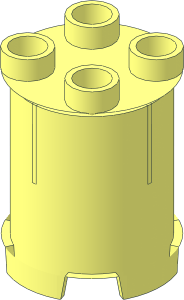 ~Duplo Brick Round  2 x  2 x  2 without Outer Surface