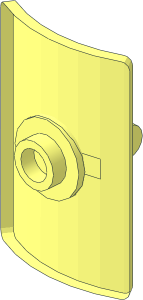 ~Minifig Shield Rectangular Curved with Stud without Decorated Surface