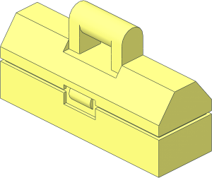 ~Minifig Toolbox  1 x  3 with Handle without Patternable Area