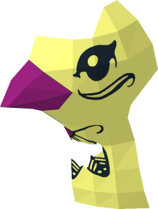 ~Animal Friends Bird with Eyes, Feathers and Magenta Beak Pattern Half