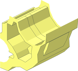 ~Technic Connector Circular w/  2 Pin Holes & 3 Axle Holes - 1/4