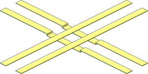 ~Train Track 12V Crossing Bottom Metal Stripes