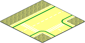 Baseplate 32 x 32 Road 7-Stud T-Junction with Crosswalk Pattern