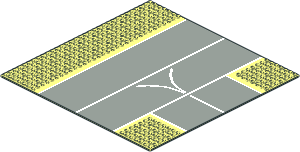Baseplate 32 x 32 Road 7-Stud T-Junction w/ Runway Narrow Patt. Baseplate 32 x 32 Road 7-Stud T-Junction w/ Runway Narrow Patt.