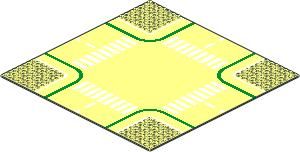 Baseplate 32 x 32 Road 7-Stud Crossroads with Crosswalk Pattern
