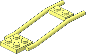 Plate  2 x  2 with Angled Bars and Attached  1 x  2 Plate