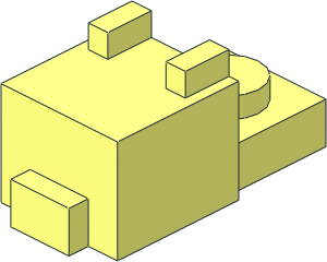 Plate 1 x 1 with Head Cuboid with Nose and Ears Plate 1 x 1 with Head Cuboid with Nose and Ears