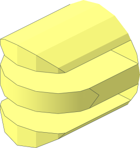 Hinge Arm 3 Finger without Ribs with Round Middle Finger