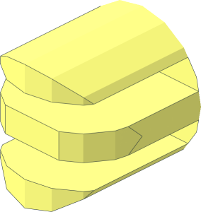 Hinge Arm 3 Finger without Ribs with Truncated Middle Finger