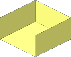 Box with 4 Faces without 1 Edge